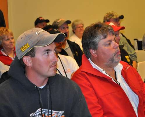 Paul Mueller and Jim Severson listen intently to the regulations.