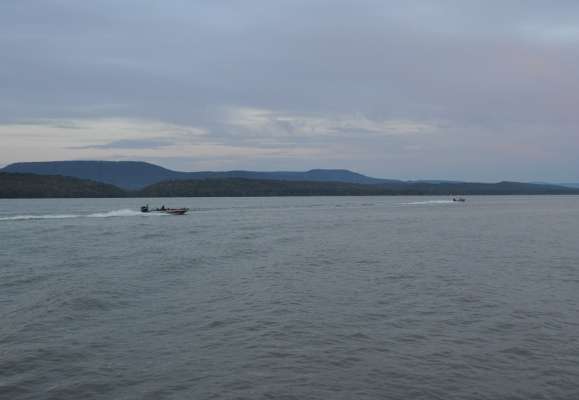 The last boats leave the launch area, and the final day of competition is underway.