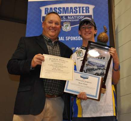 Ryan Wood of Colorado won the younger age group (ages 11 to 14) of the JWC. Heâs a member of the Denver Junior Bassmasters.