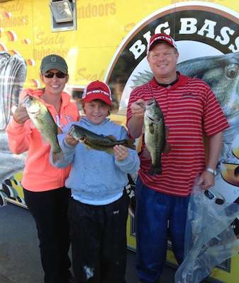 The Jarrett family showing off their catches- Christy, Noah and Ben Jarrett.