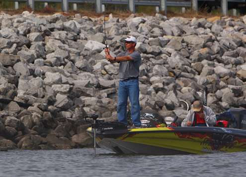 Gene Eisenmann started Day Two in 3rd place with 15 pounds, 6 ounces. 
