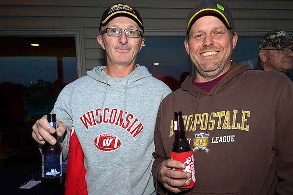 Bass and beer appears to sit well with these Wisconsin fishermen.