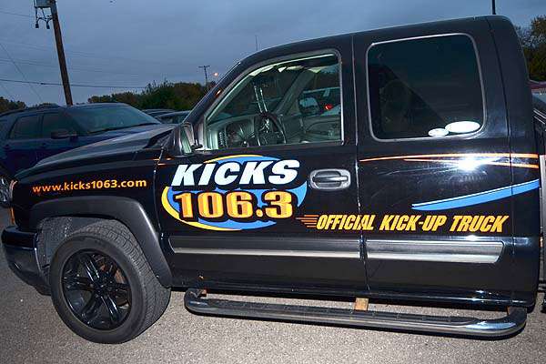Kicks 106.3 radio was on hand Friday night for the Bass Trek festivities.