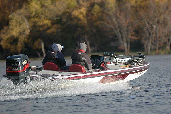 Bass Trek anglers runs to another spot. Are they after a largemouth or a smallmouth?