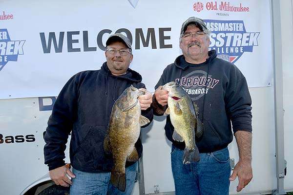 Jimmy Johnson and Dan Thill nabbed second place and $1,000 with two bass that weighed 7.36 pounds.