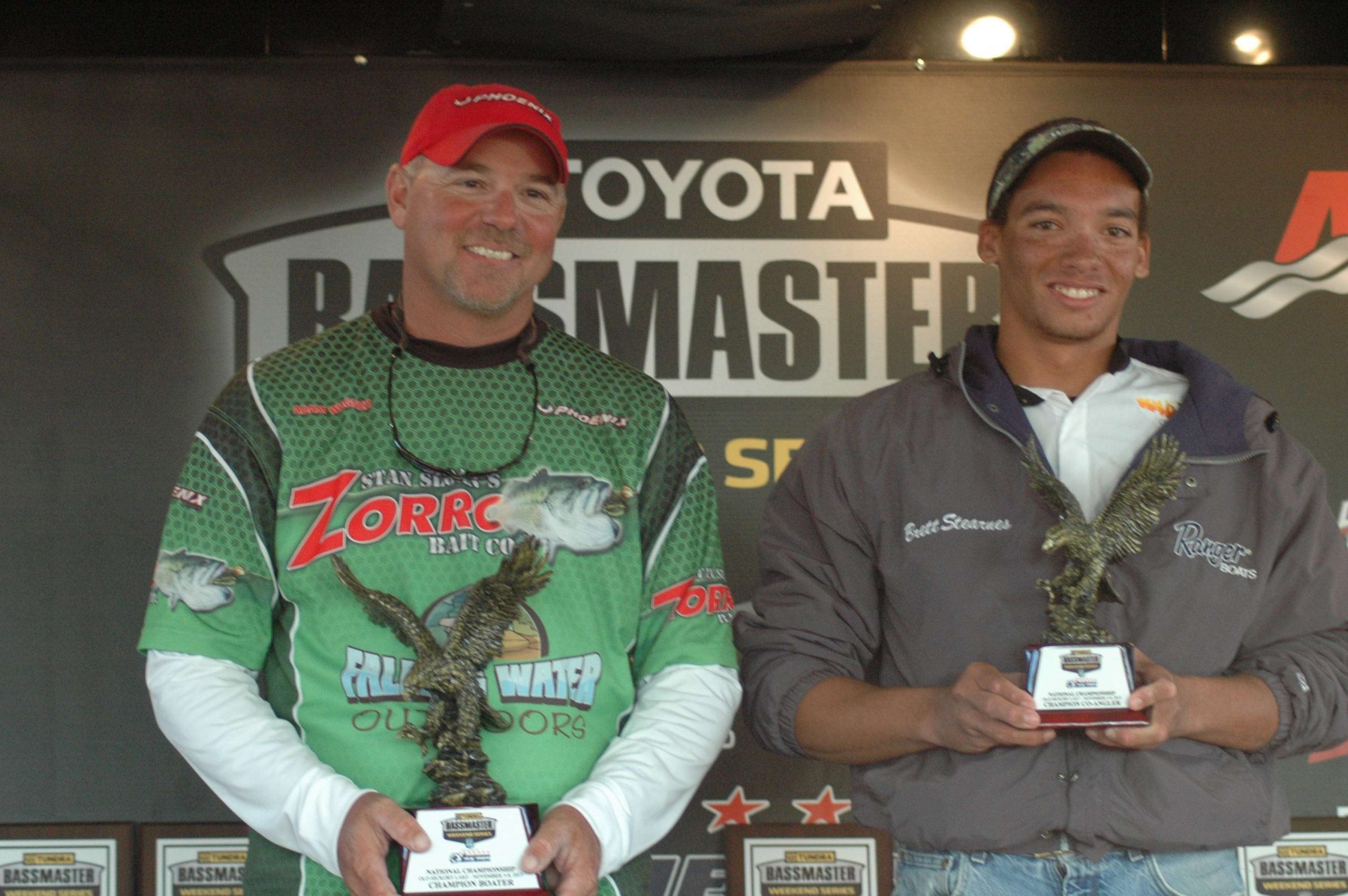 Pro champion Adam Wagner and Co-angler champion Brett Stearnes were partners on the final day. 
