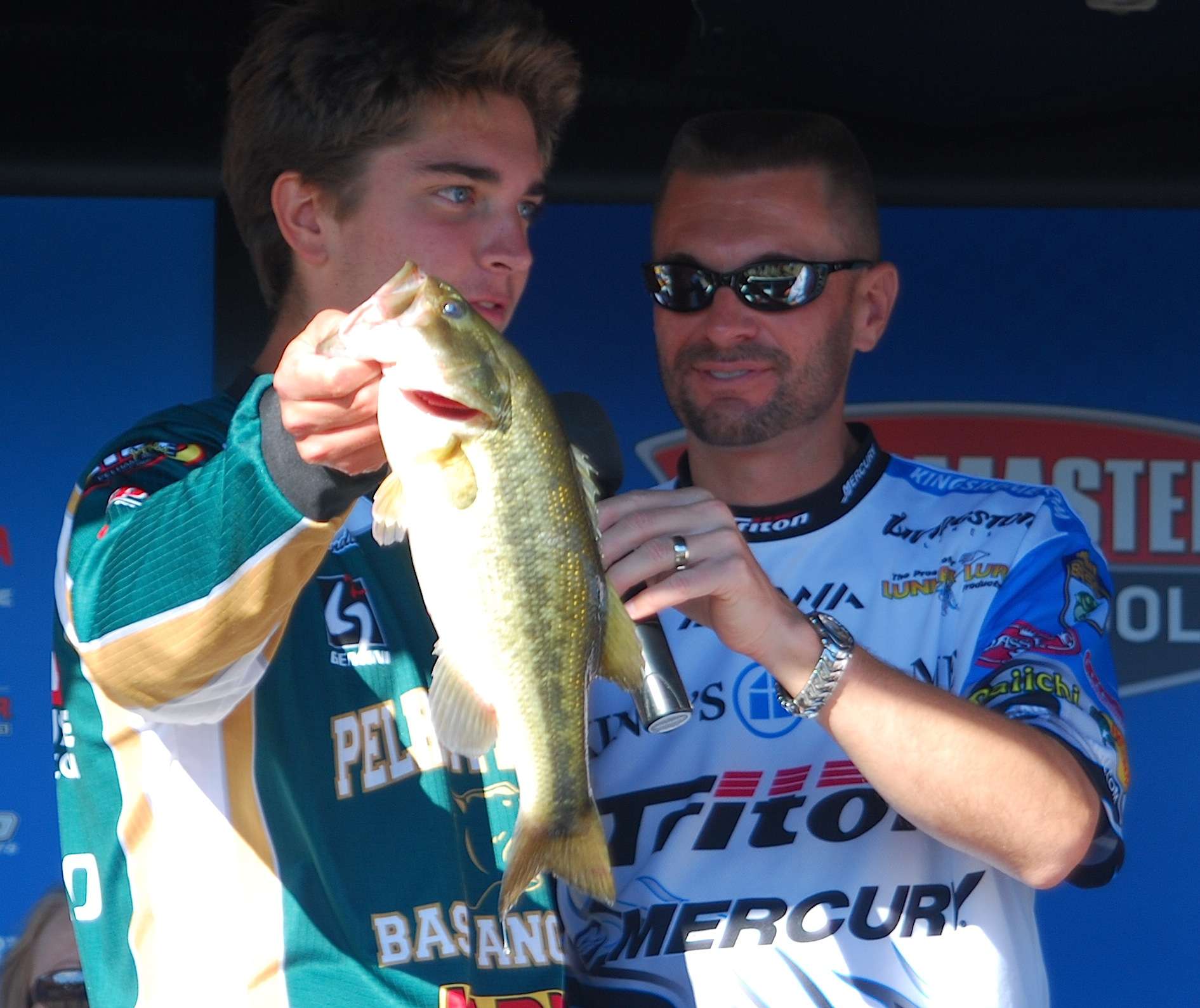 A Pelham High angler discussing his day with Randy Howell.  
