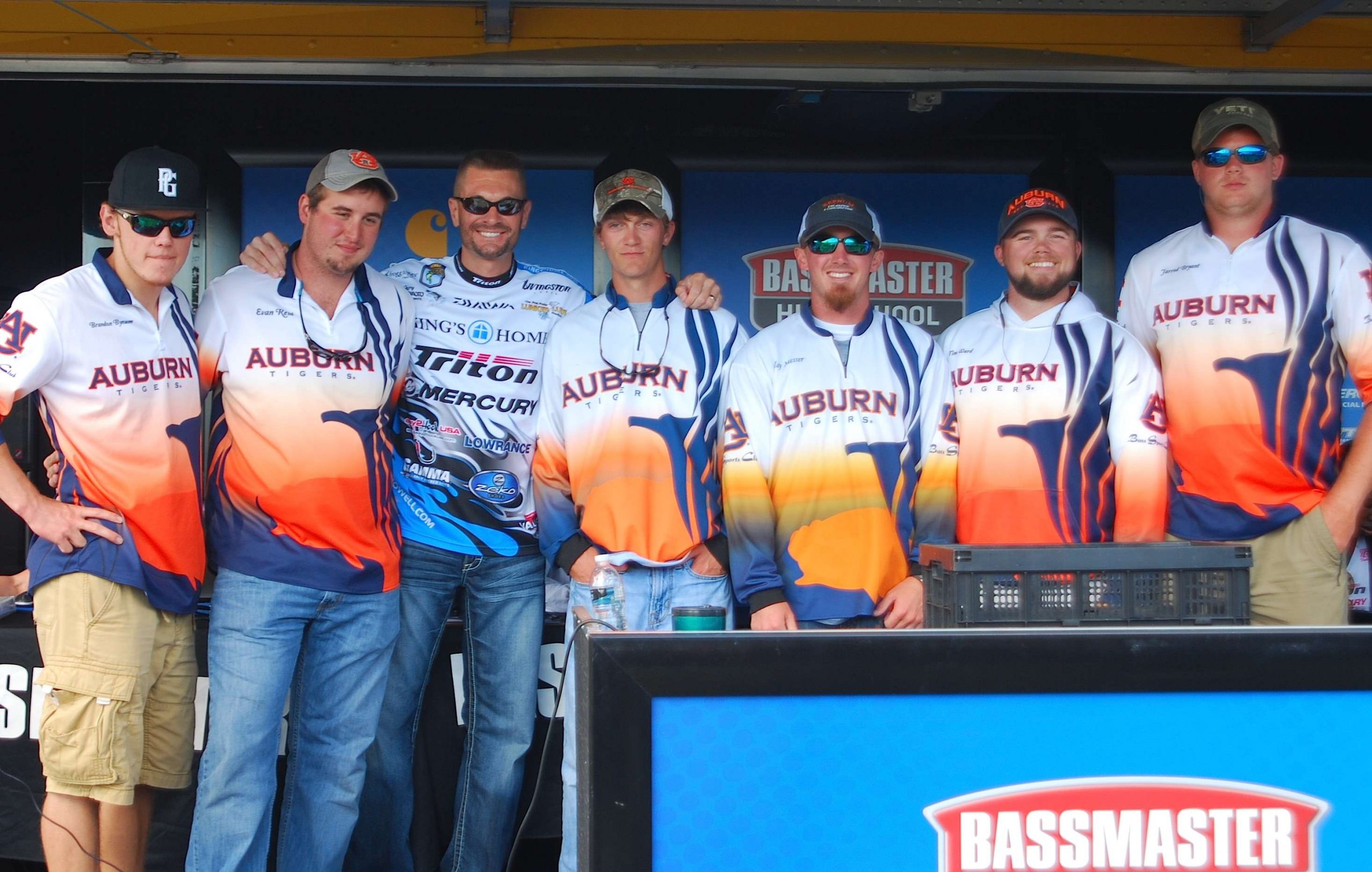 Some of the Auburn fishing team volunteered their time to help with the weigh-in. 