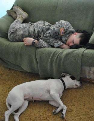 <p>
	"This is my son and his dog hours before deployment to Afghanistan," says proud father Kirby Shamburg.</p>
