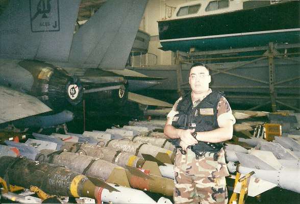 <p>âMe on the hangar bay of the (THE) USS Enterprise during 9-11 air drops,â said Santos Toro.</p>
