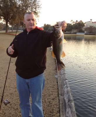 <p>Retired Msgt Tom Curlingsis showing off one of his bass. âServed tours in Iraq and Afghanistan,â said Knowles Samuelson. âMy Dad and favorite fishing buddy!â</p>
