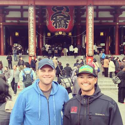 While product development and education was ostensibly the purpose of the trip, there was also time for a little bit of sightseeing. Here, Clausen and Zaldain, who arrived a few days before the others, visit SensÅ-ji, the oldest temple in Tokyo.