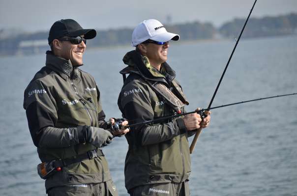 Aaron Martens and Edwin Evers, number one and number two on the Elite Series this past year, fishing from the same boat â¦ only on Lake Biwa.
