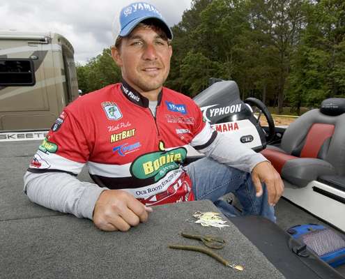 <p>Keith Poche relies on these three baits when he heads to a pond for some fun fishing. They include his signature KP Power Spinner from Humdinger, a Netbait Baby Paca Craw and a Humdinger 1/4-ounce spinnerbait.</p>
