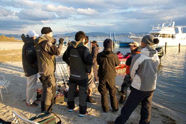 Back at Lake Biwa, the Megabass team enjoys the fading afternoon light, and makes final prototype reviews. It was a whirlwind trip, but each angler expressed a desire to return, and preferably to fish a tournament there.
