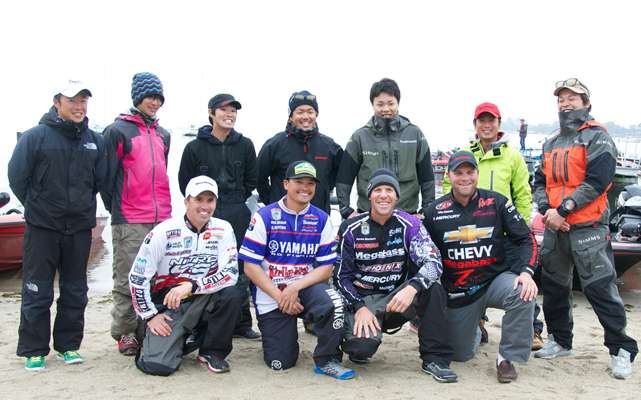 The Megabass pros line up for a parting shot with their Japanese guides and members of the Megabass factory.