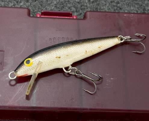 <p>The old floating #9 Rapala has been catching pond bass for Reehm since he was a tad. He twitches it on the surface. This also pays off for him in tournaments when bass ignore larger topwater baits.</p>
