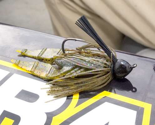 <p>Fralick matches the 1/4-ounce Talon jig with a Power Team Craw Dâoeuvre to present pond bass with a small profile meal.</p>
