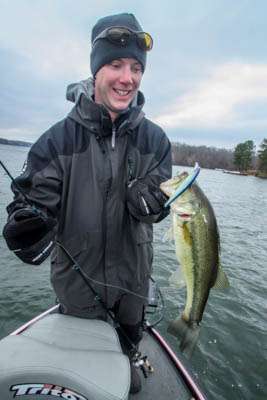 1:45 p.m. VanDam catches his sixth keeper, 1 pound, 12 ounces, off a dock on a jerkbait.