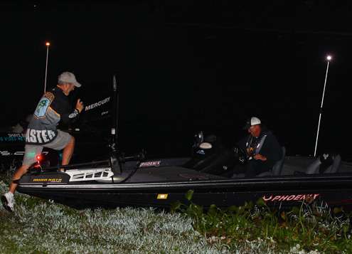 B.A.S.S. officials conducted live well checks before the final launch on Lake Okeechobee. 