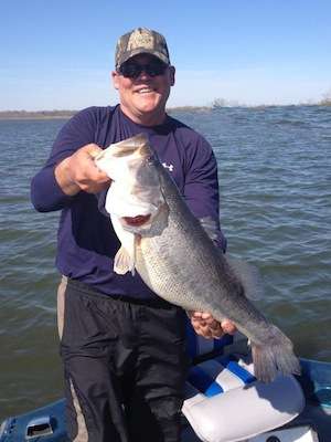 March 14, 2013, was a happy day for Jay Northcutt, who pulled in this 10.10-pound lunker from Lake Fork in Texas using a C-rig Fluke. 