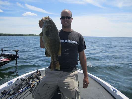 Marc Furtado caught this bass from Lake Simcoe in July on a drop shot.