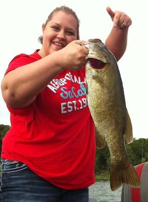 Shayla Cobb caught this smallmouth from Table Rock Lake, Ark., in June 2013.