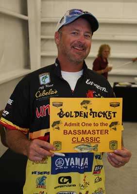 And the most optimistic angler in the field? It was Oklahoma's Jeff Kriet who picked 73 pounds as the winning tally. Is 
