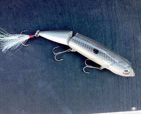 Howell has been working with Livingston Lures on the Walking Boss, a broken-back topwater bait that will soon be introduced.

âThe jointed body makes for a lot of sloshing noise,â Howell says.   

