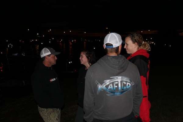 Friends, family and anglers head out early for the Day One take-off of the Carhartt College Southern B.A.S.S. Regional. 