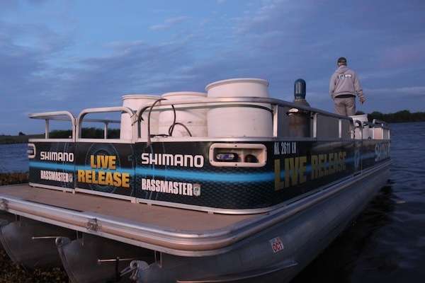 The Shimano Live Release boat is hoping to haul lots of big fish back to Lake Okeechobee this afternoon. 