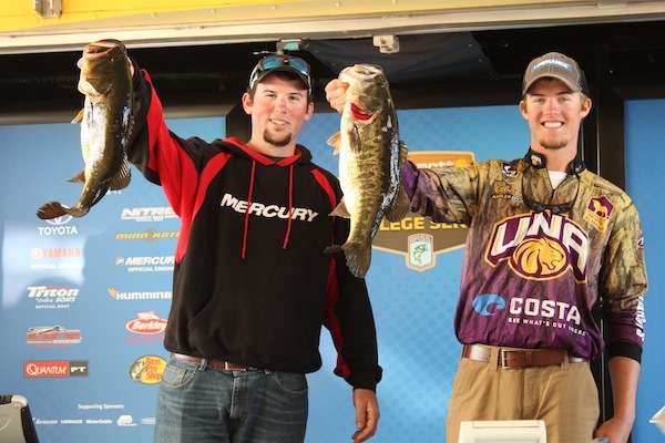 <p>Jacob Roberson and Evan Horne of UNA brought in 18-7 for 4th on Day One. </p>
