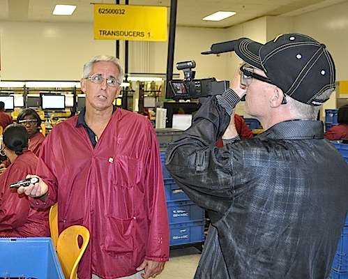 Humminbird Operations General Manager Craig Packard is interviewed by Jim Sexton of B.A.S.S.