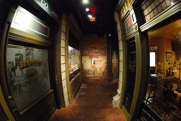 Evan Williams recreated a Louisville storefront on the way to the tasting rooms.