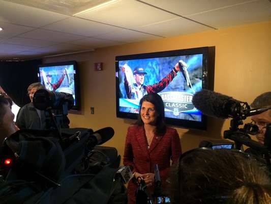 Gov. Nikki R. Haley continued to field questions from local press as the press conference concluded.