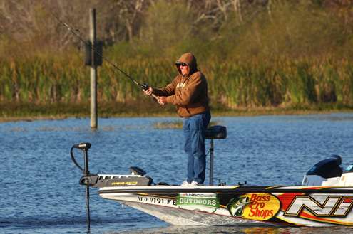 Martin fires a crankbait into Lake Toho. 