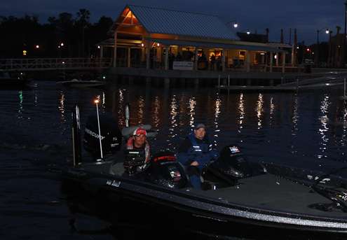 Van Soles idles away from Big Toho Marina to start the final day of fishing.