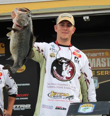 Cody Spears (pictured) & Charles Fee, 10-7
2013 Carhartt Bassmaster College Series Southern Conference Regional
Harris Chain of Lakes, Fla., January 2013