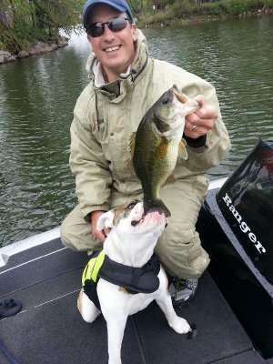 <p>"This is my English bulldog, Rocky," said Andy Luing. "He fishes with me â rain, snow or shine â and he gives each fish a gentle kiss before we release it! If I utter the words 'Lake Minnetonka,' he starts getting excited!"</p>
<p> </p>
