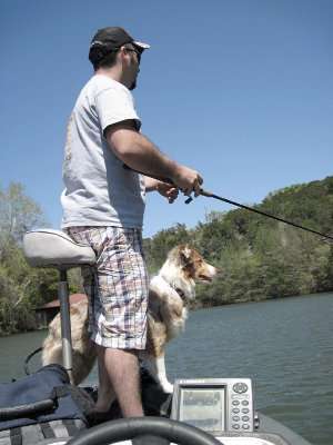 <p>"I adopted this furball six years ago," said Carson Roberts. "Someone left him tied up in a back yard when they moved. Best fishing partner I could ever ask for. His name is Shade."</p>
