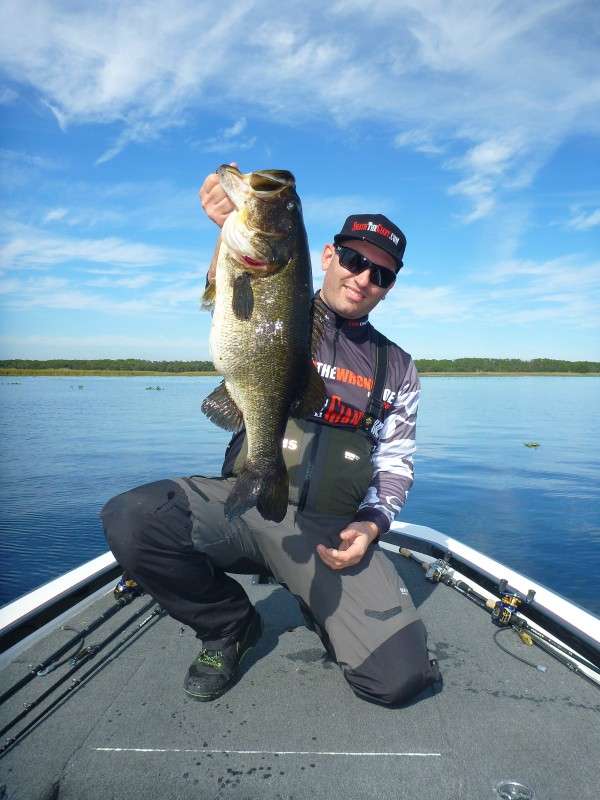 Opens angler Jacopo Gallelli shows off a nice Lake Toho bass from practice for this week's Bass Pro Shops Southern Open #1. Gallelli is new to the Opens for 2014.