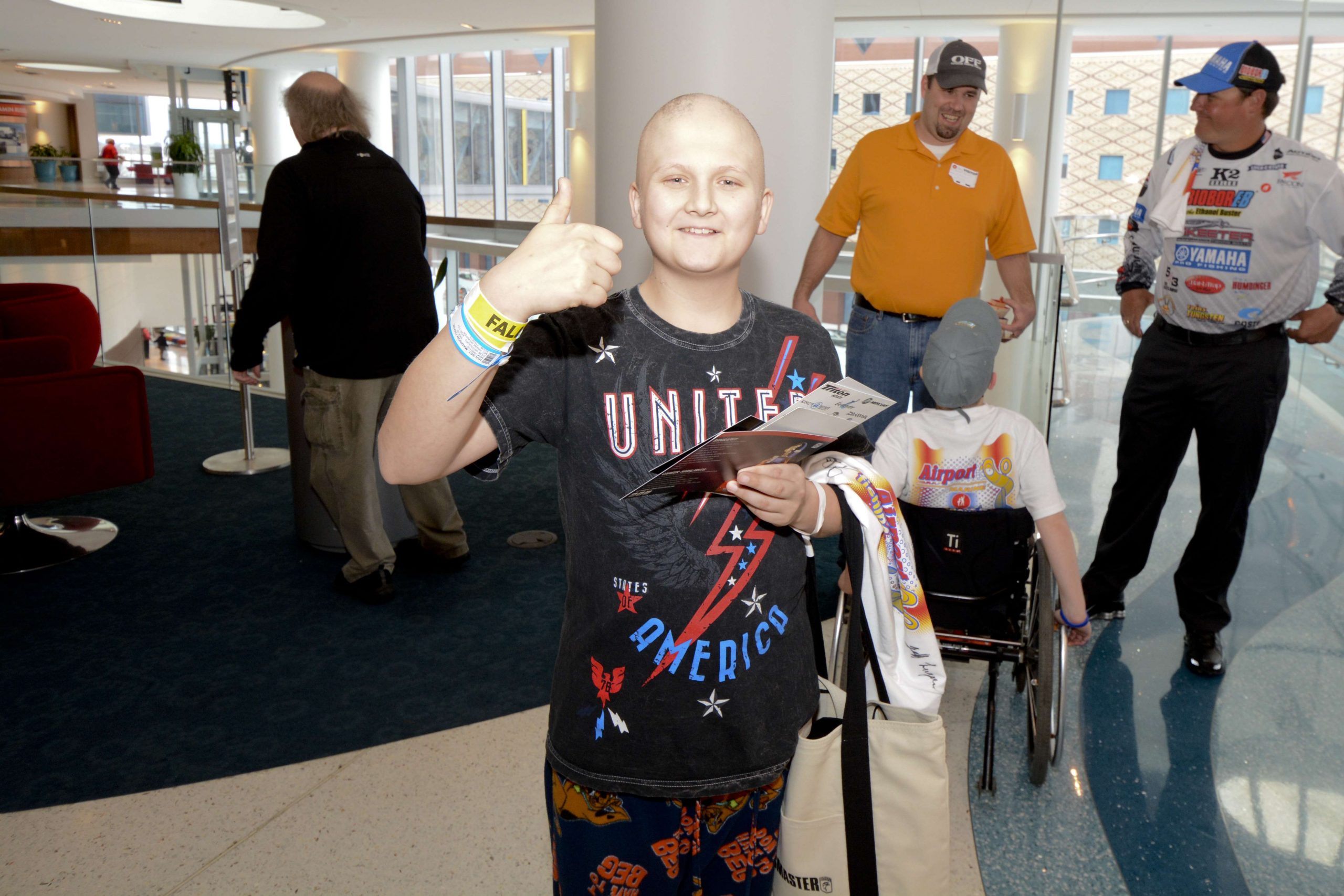 Chase gives up thumbs up after meeting all of his fishing heroes!