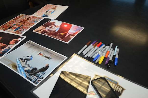 An autograph area is ready and waiting for Howell after his meet-and-greet.