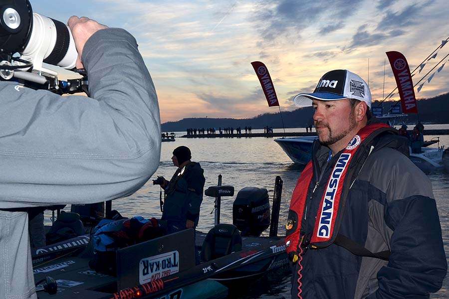 Fred Roumbanis caught the Big Bass on day one to put himself in contention. When you do that you wind up in front of cameras before takeoff.