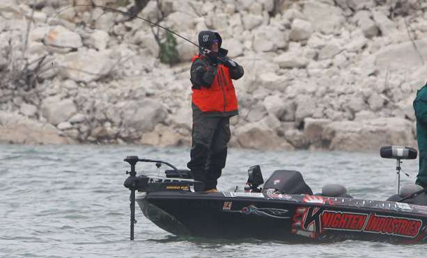 Local angler and Elite Series competitor Grant Goldbeck hopes to bounce back from a slow Day One on Lake Amistad. 