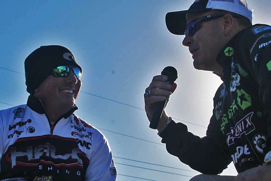 Tharp, who said he fell in love with bass fishing at Guntersville, finished the day as the leader.