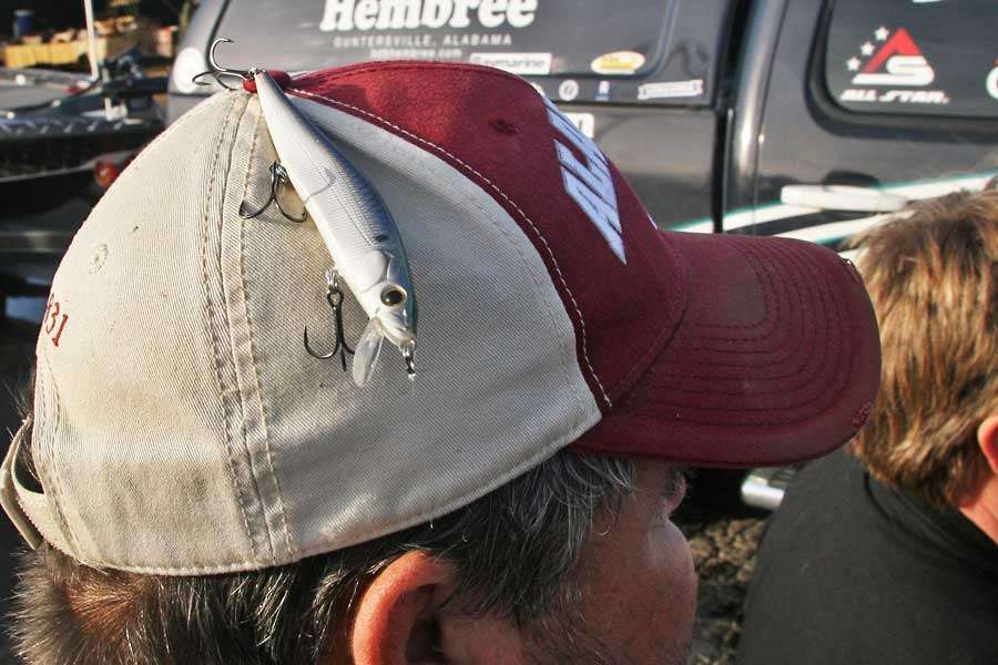 This fan left with a cracked jerkbait one of the anglers gave him.