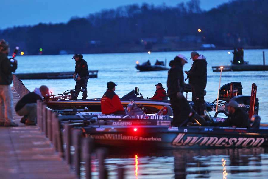 The first anglers arrive at Guntersville City Park for the 2014 GEICO Bassmaster Classic presented by Diet Mountain Dew and GoPro.