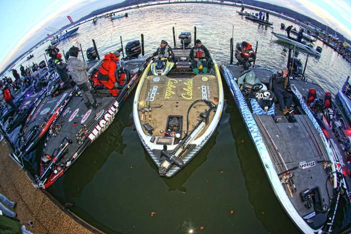 Anglers staged their boats in order of take-off every morning. 