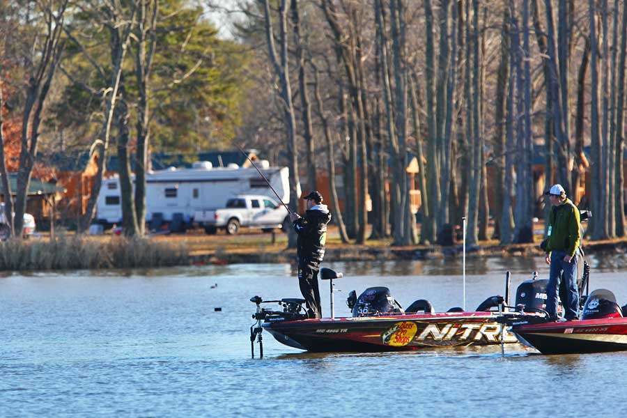 Kevin VanDam happens to be in the area where Lane moved.